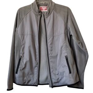 Grey Fleece Teddy Windbreaker Panels Jacket  Small